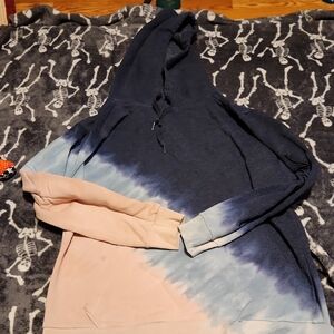 PINK Victoria's Secret Blue and Pink Ombre Hoodie